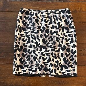 Cache cream leopard print mini pencil skirt sexy size 10